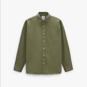 ZARA MAN GREEN BUTTON DOWN